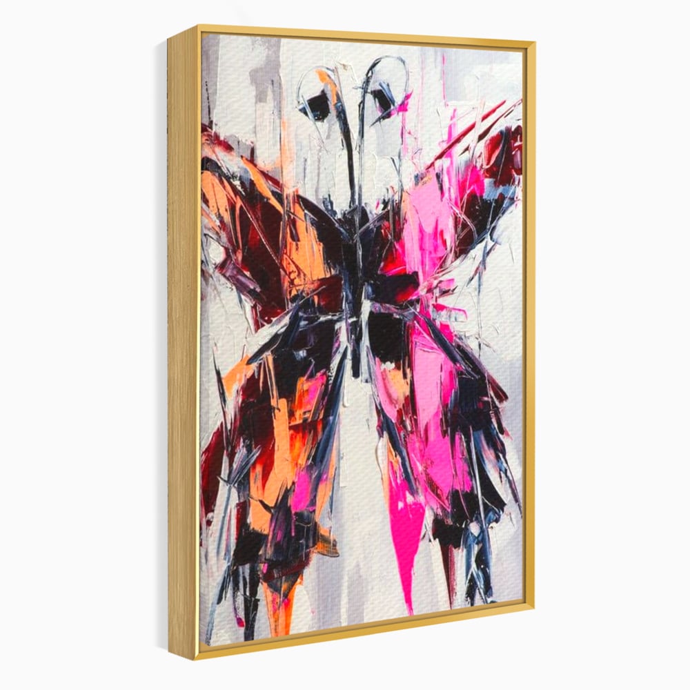 Tablou Canvas Premium, LuxCanva® M1124, Poveste in Graffiti, Pictura, Graffiti, Vopsea, Fluture, Insecta, Modern, Arta, Abstract, Metamorfoza, Textura, Birou, Living, Camera Copil