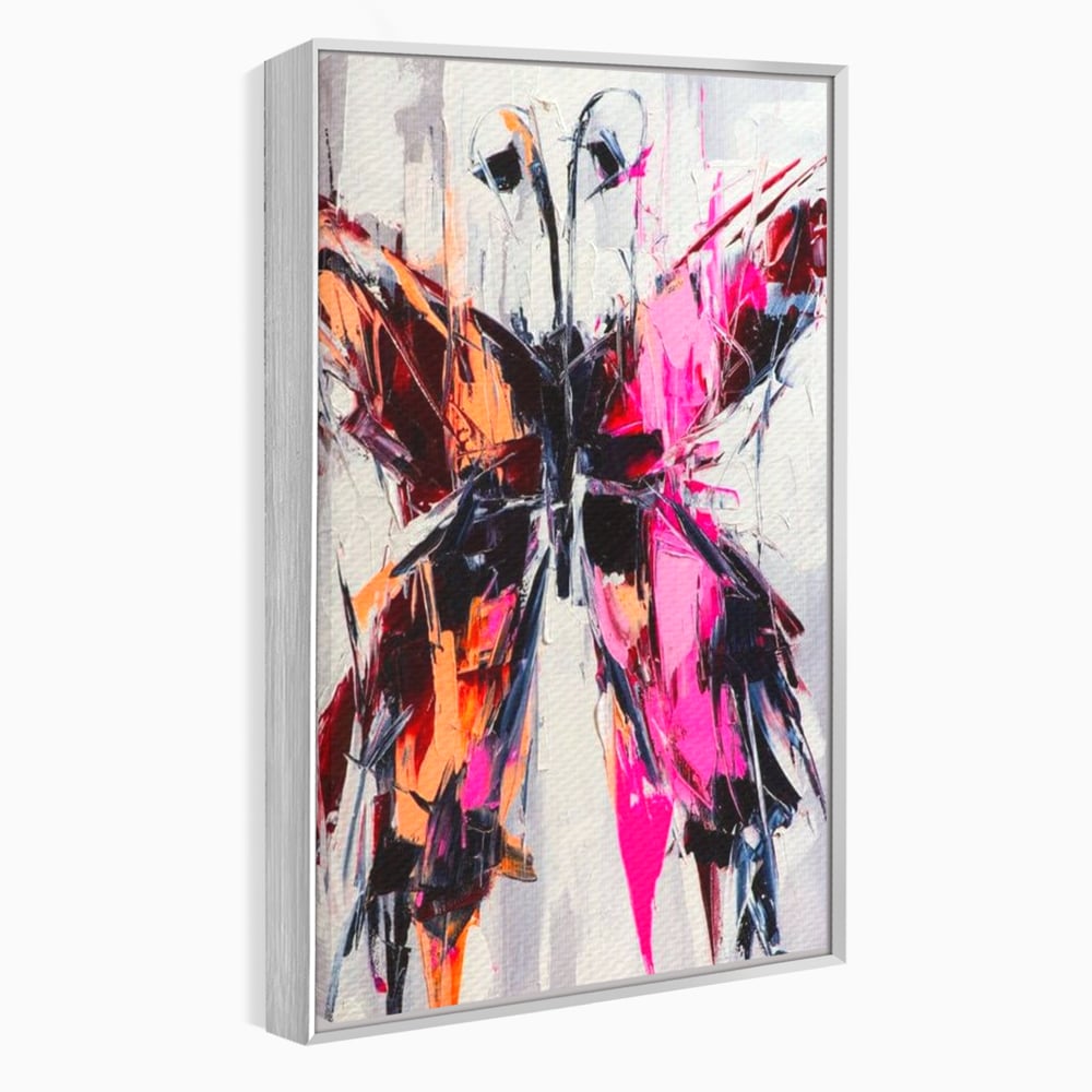 Tablou Canvas Premium, LuxCanva® M1124, Poveste in Graffiti, Pictura, Graffiti, Vopsea, Fluture, Insecta, Modern, Arta, Abstract, Metamorfoza, Textura, Birou, Living, Camera Copil