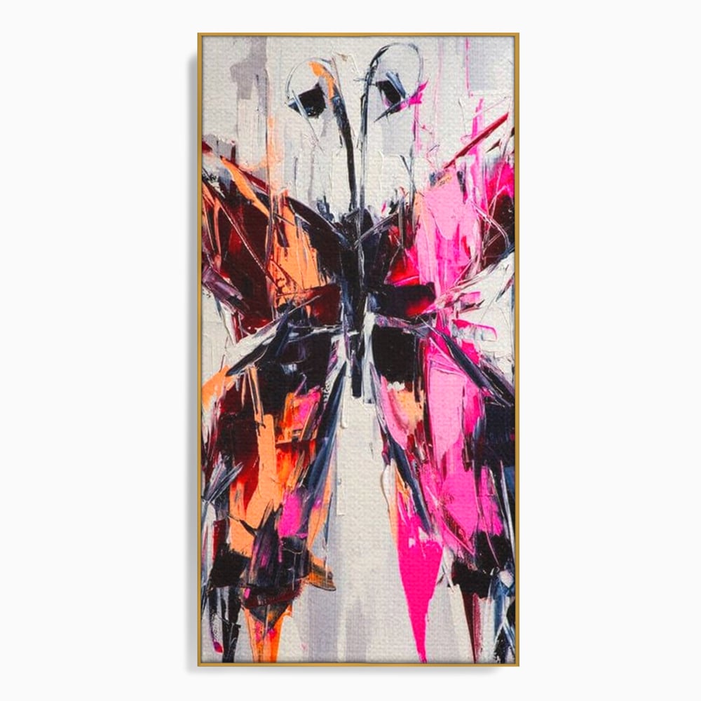 Tablou Canvas Premium, LuxCanva® M1124, Poveste in Graffiti, Pictura, Graffiti, Vopsea, Fluture, Insecta, Modern, Arta, Abstract, Metamorfoza, Textura, Birou, Living, Camera Copil