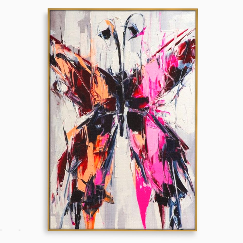 Tablou Canvas Premium, LuxCanva® M1124, Poveste in Graffiti, Pictura, Graffiti, Vopsea, Fluture, Insecta, Modern, Arta, Abstract, Metamorfoza, Textura, Birou, Living, Camera Copil