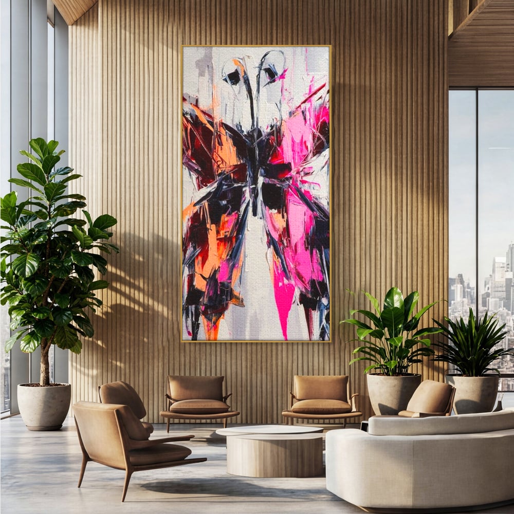 Tablou Canvas Premium, LuxCanva® M1124, Poveste in Graffiti, Pictura, Graffiti, Vopsea, Fluture, Insecta, Modern, Arta, Abstract, Metamorfoza, Textura, Birou, Living, Camera Copil
