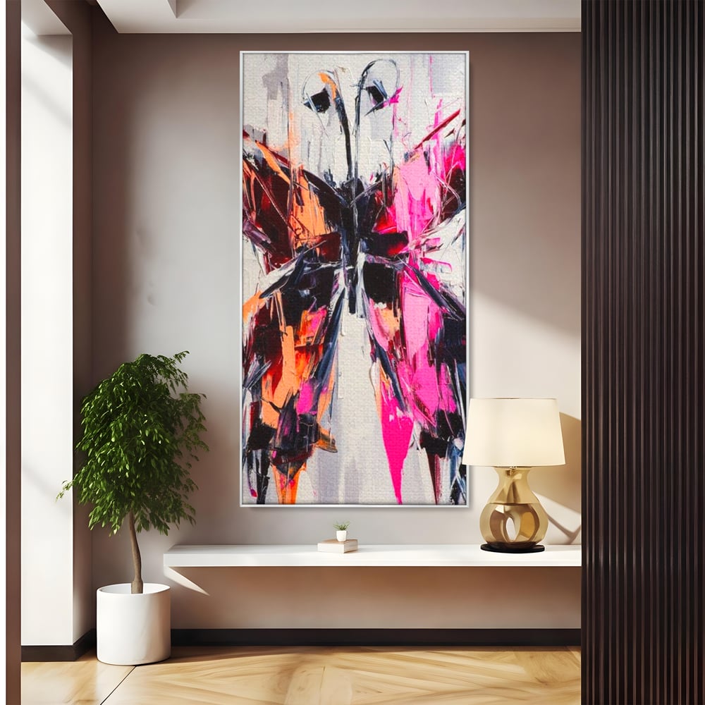 Tablou Canvas Premium, LuxCanva® M1124, Poveste in Graffiti, Pictura, Graffiti, Vopsea, Fluture, Insecta, Modern, Arta, Abstract, Metamorfoza, Textura, Birou, Living, Camera Copil