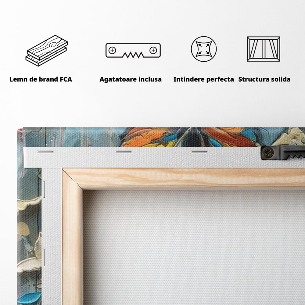 Tablou Canvas Premium, LuxCanva® M1125, Regina Fluturilor, Feminin, Fata, Rochie, Metamorfoza, Aripi, Fluturi, Pictura, Modern, Arta, Oniric, Transformare, Birou, Living, Camera Copil