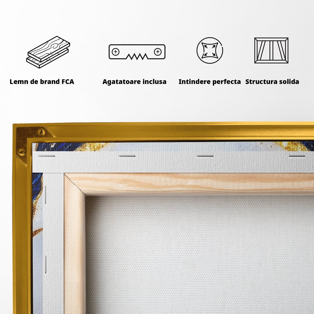Tablou Canvas Premium, LuxCanva® M1126, Fluture Imperial, Safir, Electric, Auriu, Stralucitor, Pretios, Fluture, Insecta, Elegant, Bijuterie, Aripi, Lumina, Birou, Living, Camera Copil