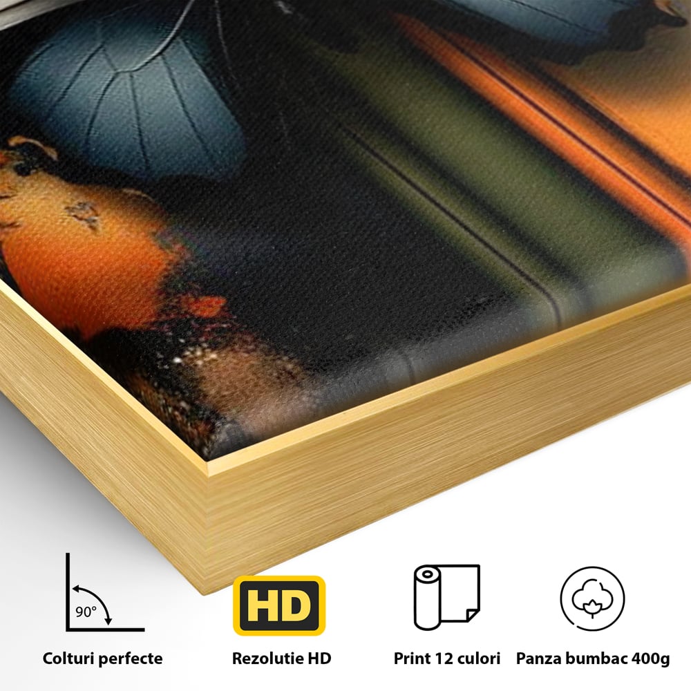 Tablou Canvas Premium, LuxCanva® M1130, Cascada de Culoare, Design, Tablou, Fluture, Abstract, Forme, Picaturi, Modern, Multicolor, Street Art, Insecta, Birou, Living, Camera Copil