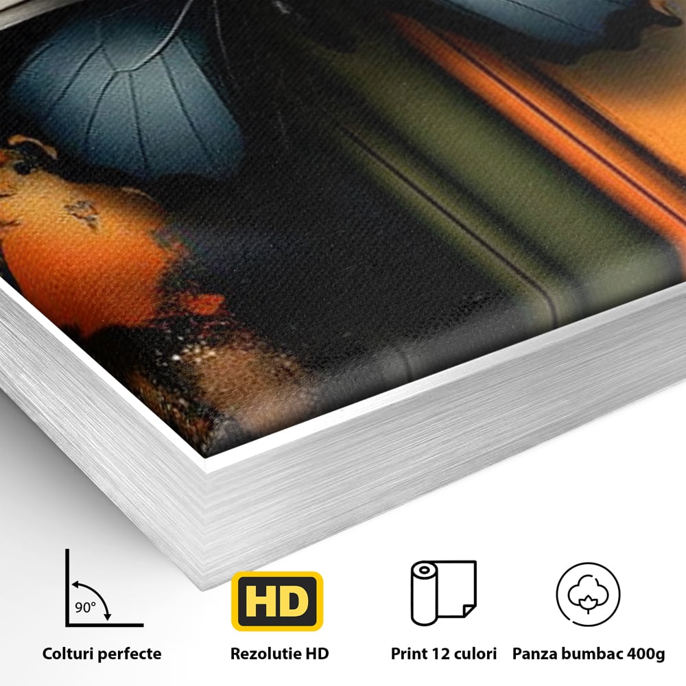 Tablou Canvas Premium, LuxCanva® M1130, Cascada de Culoare, Design, Tablou, Fluture, Abstract, Forme, Picaturi, Modern, Multicolor, Street Art, Insecta, Birou, Living, Camera Copil