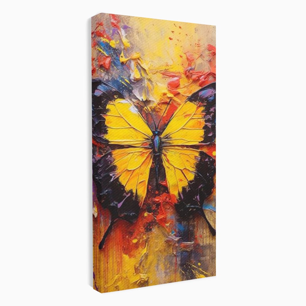 Tablou Canvas Premium, LuxCanva® M1133, Monarhul Galben, Energie, Optimism, Caldura, Dramatic, Contrast, Fluture, Insecta, Aripi, Multicolor, Design, Pictura, Birou, Living, Camera Copil