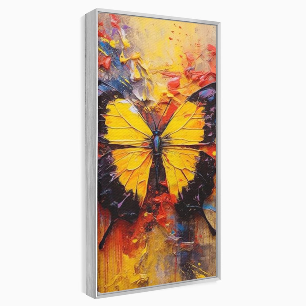 Tablou Canvas Premium, LuxCanva® M1133, Monarhul Galben, Energie, Optimism, Caldura, Dramatic, Contrast, Fluture, Insecta, Aripi, Multicolor, Design, Pictura, Birou, Living, Camera Copil