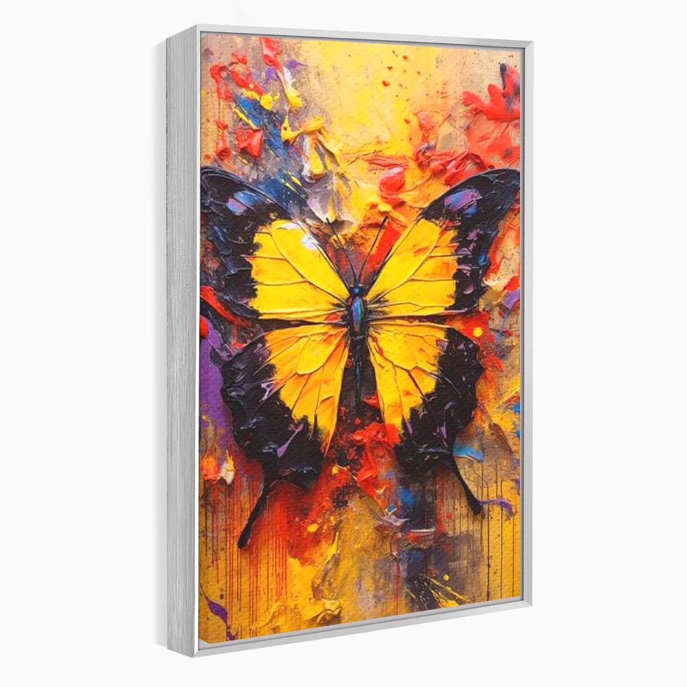 Tablou Canvas Premium, LuxCanva® M1133, Monarhul Galben, Energie, Optimism, Caldura, Dramatic, Contrast, Fluture, Insecta, Aripi, Multicolor, Design, Pictura, Birou, Living, Camera Copil