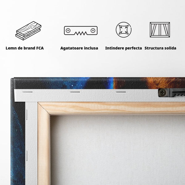 Tablou Canvas Premium, LuxCanva® M1135, Aripile Destinului, Artistic, Aripi, Inger, Fluture, Ilustratie, Dualitate, Simbolism, Foc, Apa, Conexiune, Birou, Living, Camera Copil
