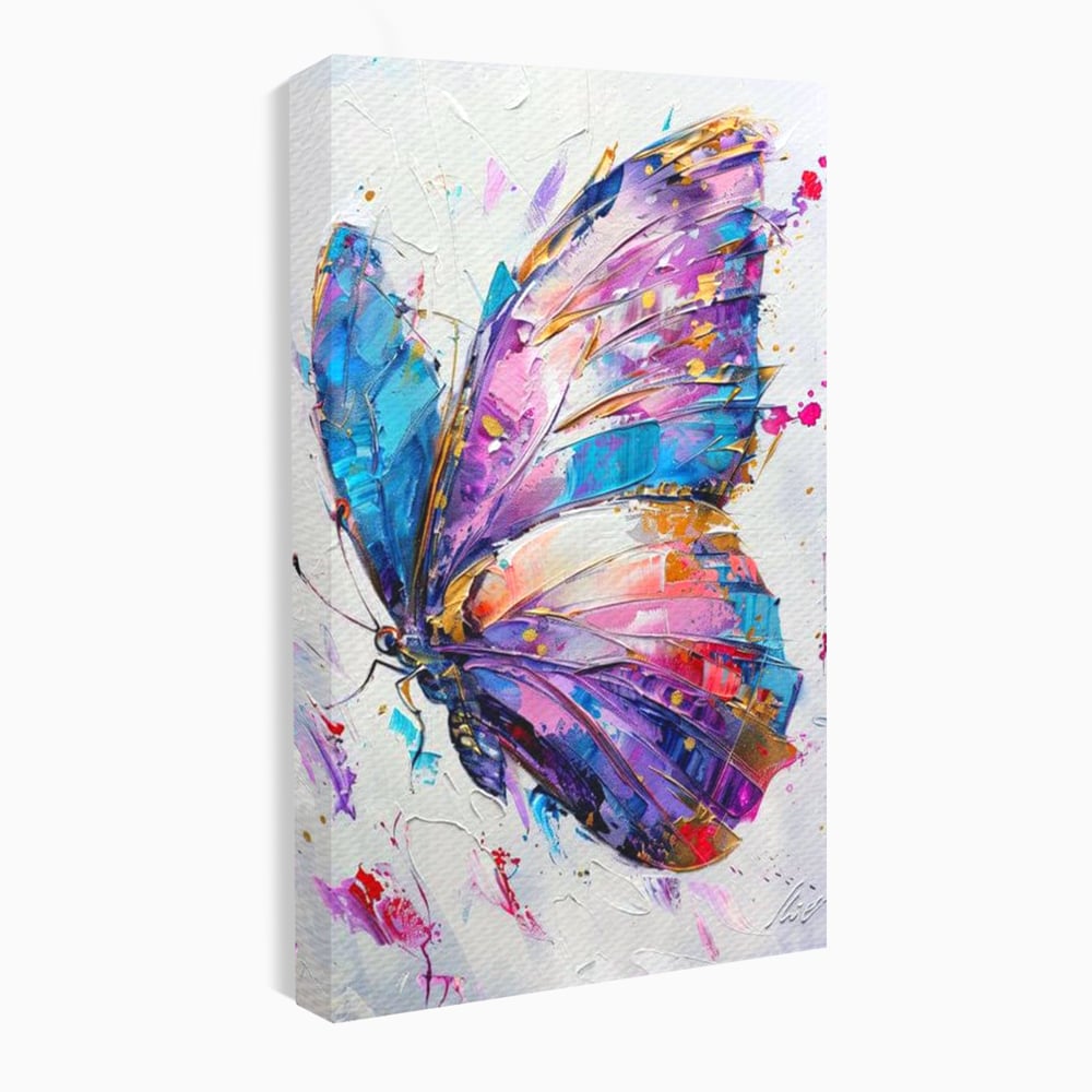 Tablou Canvas Premium, LuxCanva® M1139, Aripi de Ametist, Pastel, Violet, Vis, Aripi, Pictura, Fluture, Zbor, Arta Moderna, Abstract, Eleganta, Ametist, Birou, Living, Camera Copil
