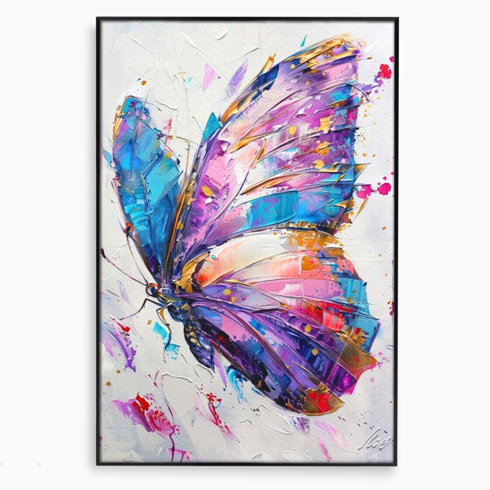 Tablou Canvas Premium, LuxCanva® M1139, Aripi de Ametist, Pastel, Violet, Vis, Aripi, Pictura, Fluture, Zbor, Arta Moderna, Abstract, Eleganta, Ametist, Birou, Living, Camera Copil