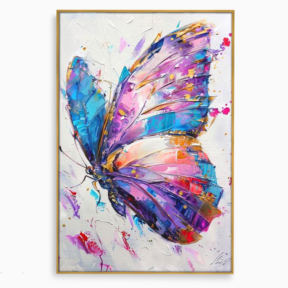 Tablou Canvas Premium, LuxCanva® M1139, Aripi de Ametist, Pastel, Violet, Vis, Aripi, Pictura, Fluture, Zbor, Arta Moderna, Abstract, Eleganta, Ametist, Birou, Living, Camera Copil
