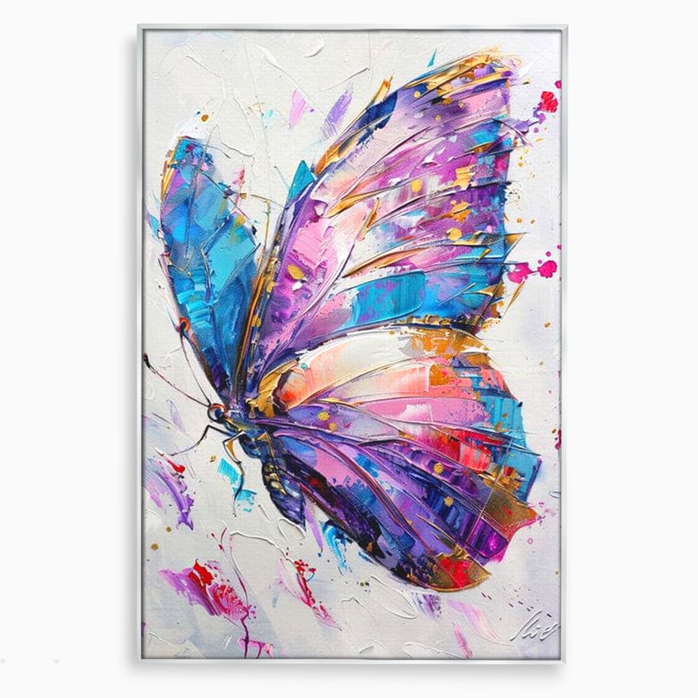 Tablou Canvas Premium, LuxCanva® M1139, Aripi de Ametist, Pastel, Violet, Vis, Aripi, Pictura, Fluture, Zbor, Arta Moderna, Abstract, Eleganta, Ametist, Birou, Living, Camera Copil