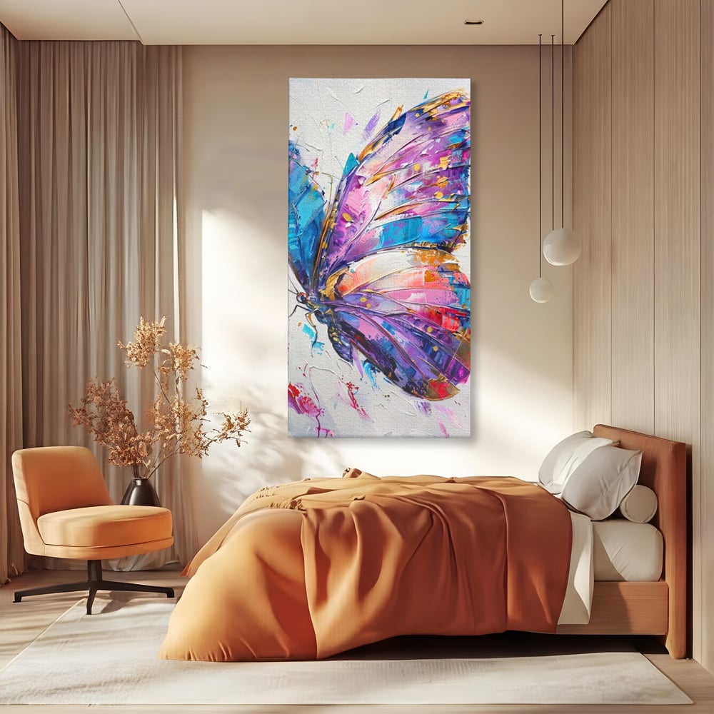 Tablou Canvas Premium, LuxCanva® M1139, Aripi de Ametist, Pastel, Violet, Vis, Aripi, Pictura, Fluture, Zbor, Arta Moderna, Abstract, Eleganta, Ametist, Birou, Living, Camera Copil