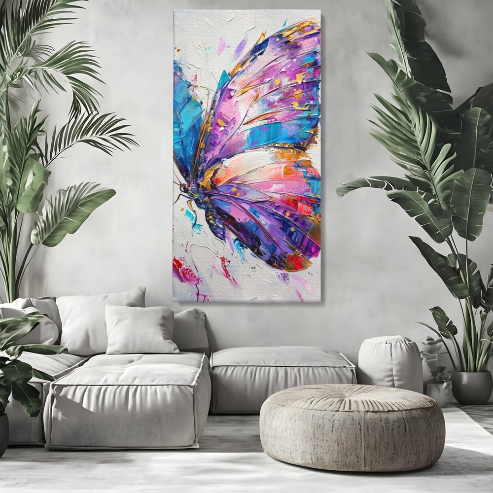 Tablou Canvas Premium, LuxCanva® M1139, Aripi de Ametist, Pastel, Violet, Vis, Aripi, Pictura, Fluture, Zbor, Arta Moderna, Abstract, Eleganta, Ametist, Birou, Living, Camera Copil