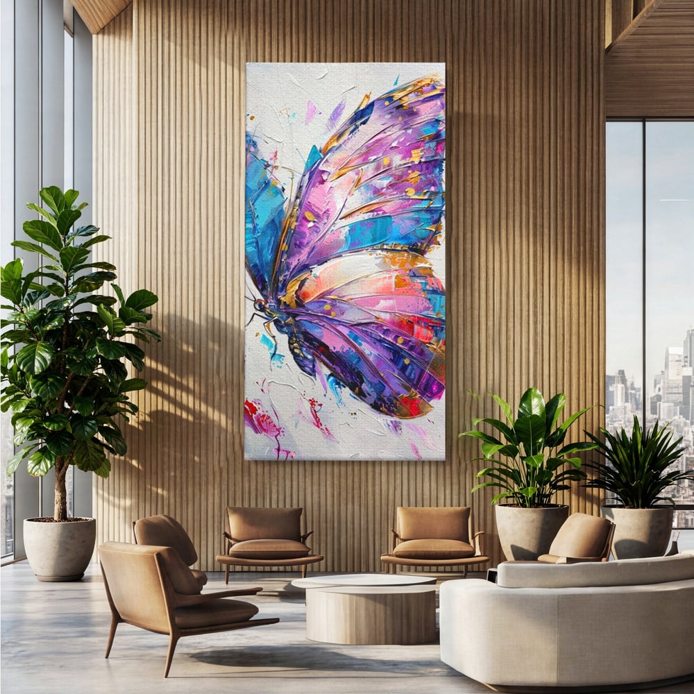 Tablou Canvas Premium, LuxCanva® M1139, Aripi de Ametist, Pastel, Violet, Vis, Aripi, Pictura, Fluture, Zbor, Arta Moderna, Abstract, Eleganta, Ametist, Birou, Living, Camera Copil