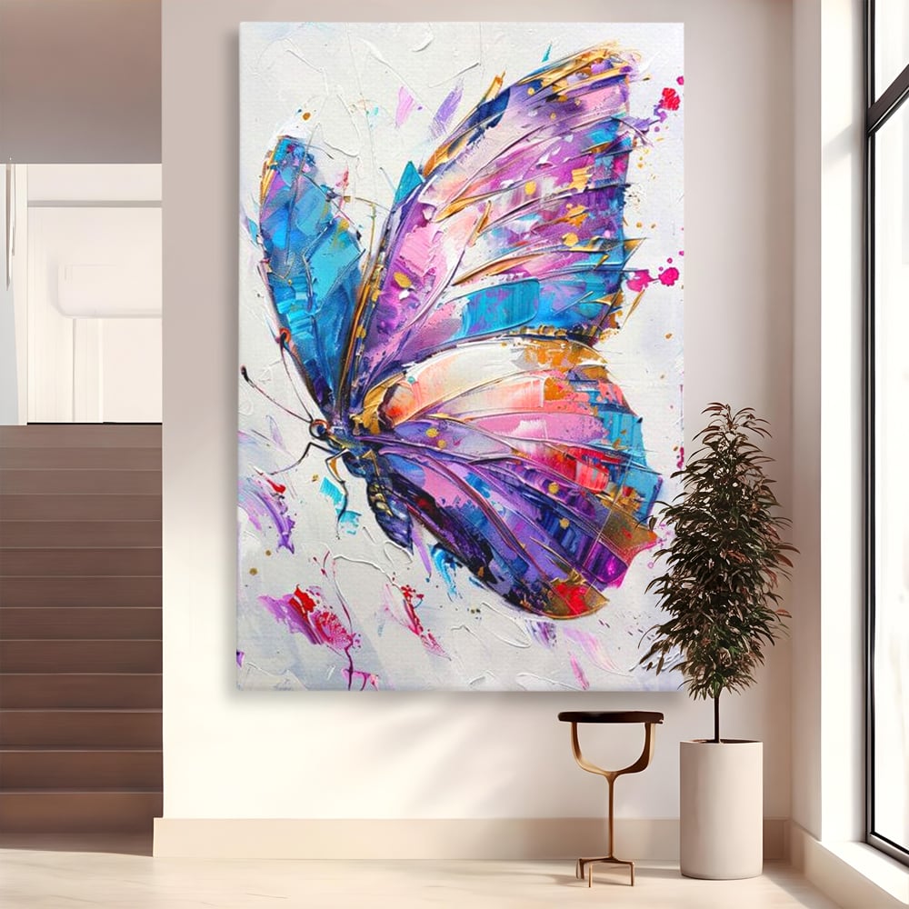 Tablou Canvas Premium, LuxCanva® M1139, Aripi de Ametist, Pastel, Violet, Vis, Aripi, Pictura, Fluture, Zbor, Arta Moderna, Abstract, Eleganta, Ametist, Birou, Living, Camera Copil