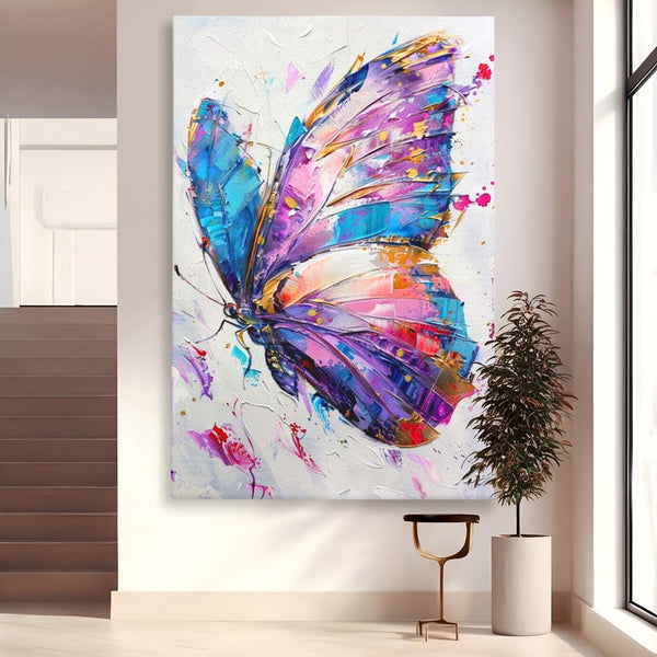 Tablou Canvas Premium, LuxCanva® M1139, Aripi de Ametist, Pastel, Violet, Vis, Aripi, Pictura, Fluture, Zbor, Arta Moderna, Abstract, Eleganta, Ametist, Birou, Living, Camera Copil