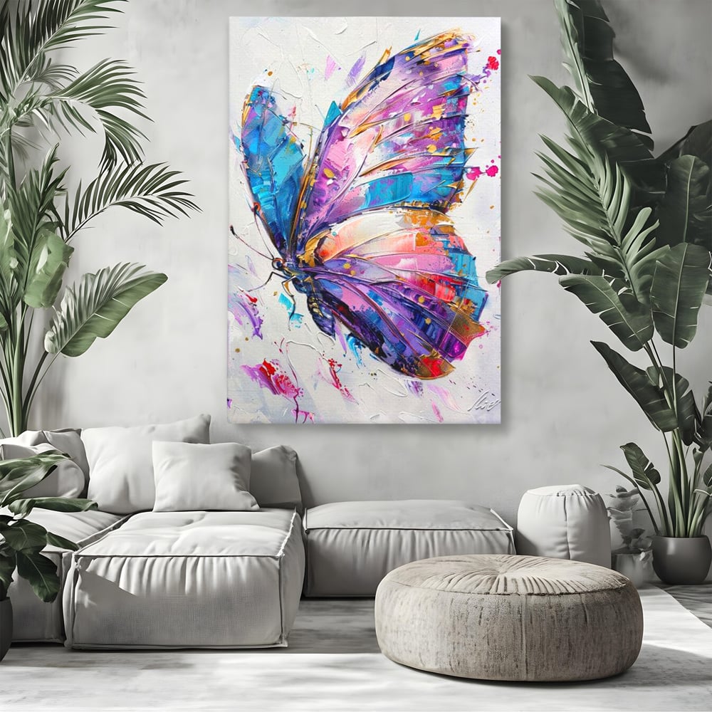 Tablou Canvas Premium, LuxCanva® M1139, Aripi de Ametist, Pastel, Violet, Vis, Aripi, Pictura, Fluture, Zbor, Arta Moderna, Abstract, Eleganta, Ametist, Birou, Living, Camera Copil