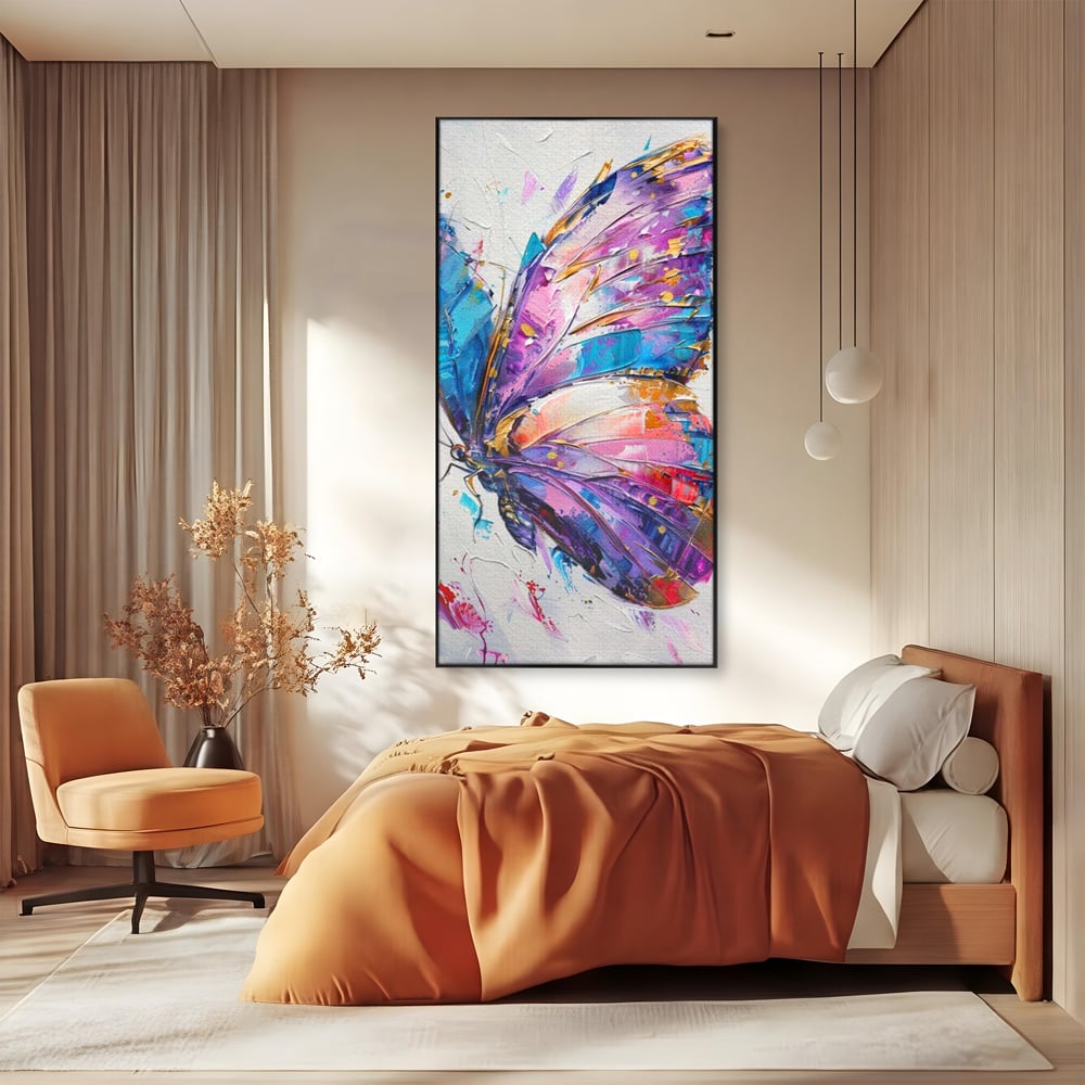 Tablou Canvas Premium, LuxCanva® M1139, Aripi de Ametist, Pastel, Violet, Vis, Aripi, Pictura, Fluture, Zbor, Arta Moderna, Abstract, Eleganta, Ametist, Birou, Living, Camera Copil