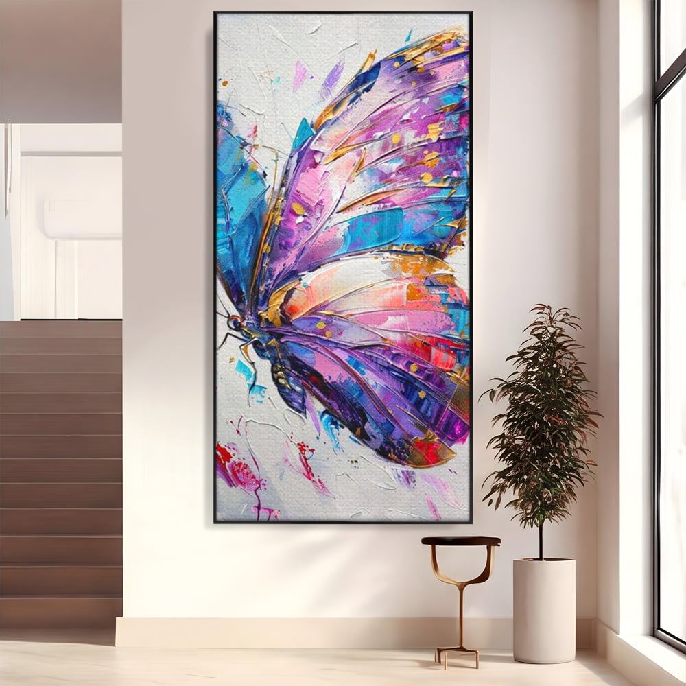 Tablou Canvas Premium, LuxCanva® M1139, Aripi de Ametist, Pastel, Violet, Vis, Aripi, Pictura, Fluture, Zbor, Arta Moderna, Abstract, Eleganta, Ametist, Birou, Living, Camera Copil