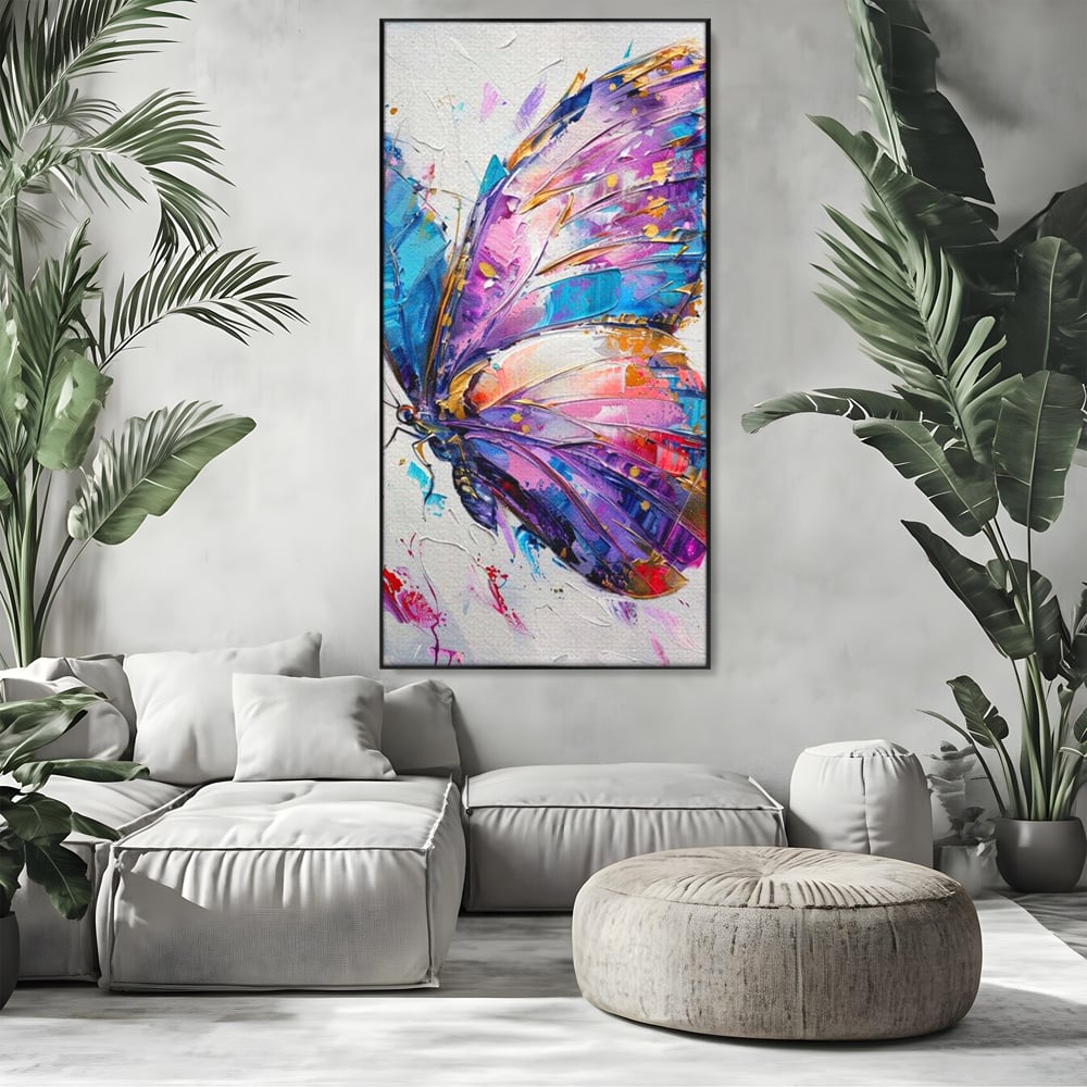 Tablou Canvas Premium, LuxCanva® M1139, Aripi de Ametist, Pastel, Violet, Vis, Aripi, Pictura, Fluture, Zbor, Arta Moderna, Abstract, Eleganta, Ametist, Birou, Living, Camera Copil