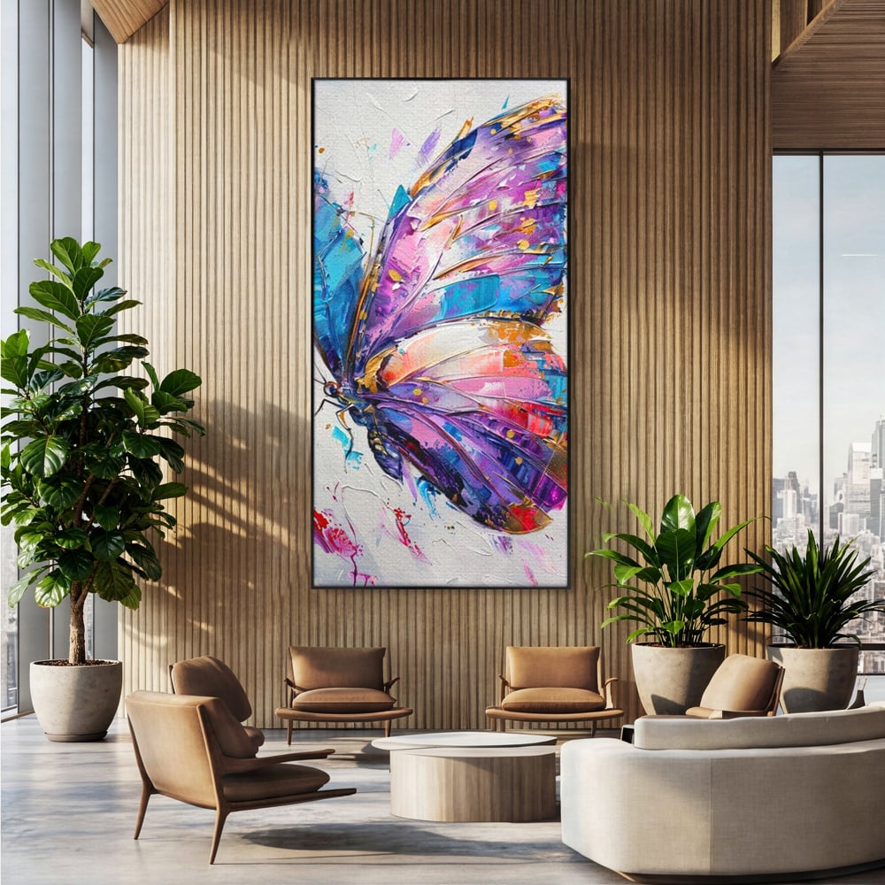 Tablou Canvas Premium, LuxCanva® M1139, Aripi de Ametist, Pastel, Violet, Vis, Aripi, Pictura, Fluture, Zbor, Arta Moderna, Abstract, Eleganta, Ametist, Birou, Living, Camera Copil