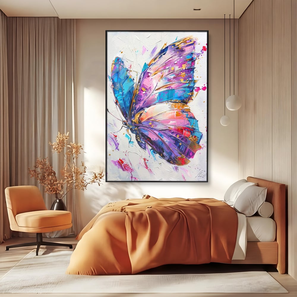 Tablou Canvas Premium, LuxCanva® M1139, Aripi de Ametist, Pastel, Violet, Vis, Aripi, Pictura, Fluture, Zbor, Arta Moderna, Abstract, Eleganta, Ametist, Birou, Living, Camera Copil