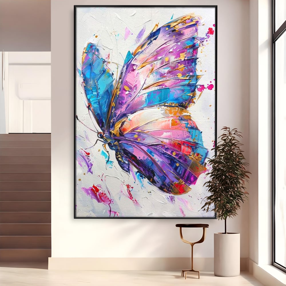 Tablou Canvas Premium, LuxCanva® M1139, Aripi de Ametist, Pastel, Violet, Vis, Aripi, Pictura, Fluture, Zbor, Arta Moderna, Abstract, Eleganta, Ametist, Birou, Living, Camera Copil