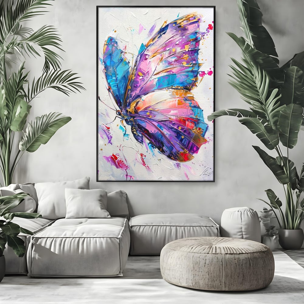 Tablou Canvas Premium, LuxCanva® M1139, Aripi de Ametist, Pastel, Violet, Vis, Aripi, Pictura, Fluture, Zbor, Arta Moderna, Abstract, Eleganta, Ametist, Birou, Living, Camera Copil