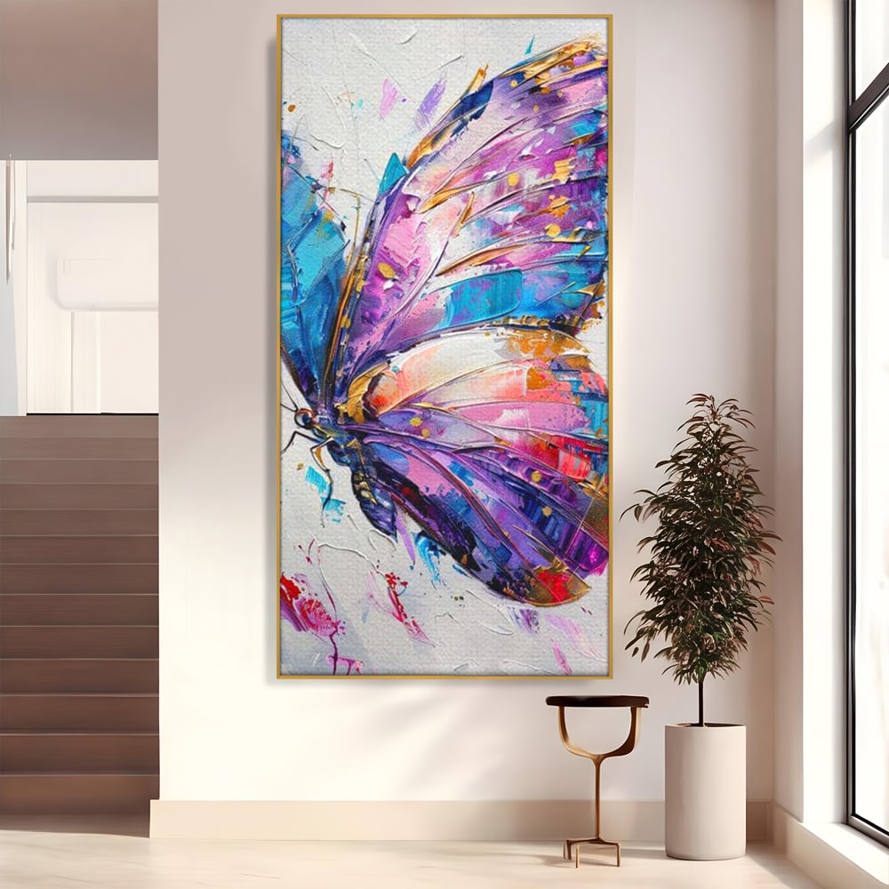Tablou Canvas Premium, LuxCanva® M1139, Aripi de Ametist, Pastel, Violet, Vis, Aripi, Pictura, Fluture, Zbor, Arta Moderna, Abstract, Eleganta, Ametist, Birou, Living, Camera Copil