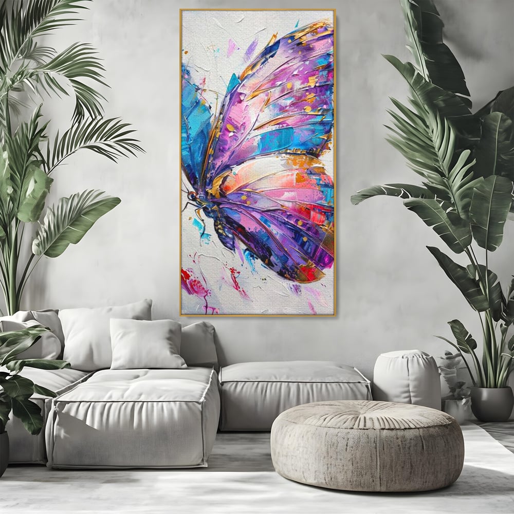 Tablou Canvas Premium, LuxCanva® M1139, Aripi de Ametist, Pastel, Violet, Vis, Aripi, Pictura, Fluture, Zbor, Arta Moderna, Abstract, Eleganta, Ametist, Birou, Living, Camera Copil