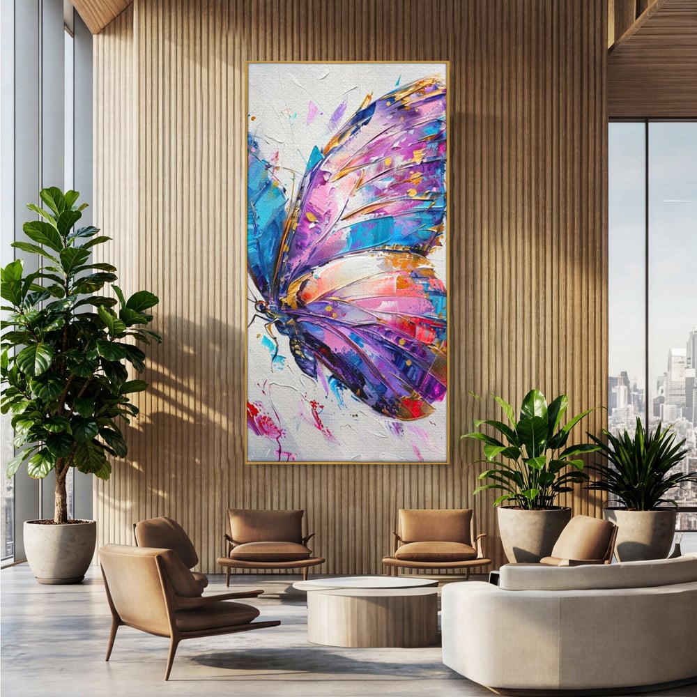 Tablou Canvas Premium, LuxCanva® M1139, Aripi de Ametist, Pastel, Violet, Vis, Aripi, Pictura, Fluture, Zbor, Arta Moderna, Abstract, Eleganta, Ametist, Birou, Living, Camera Copil