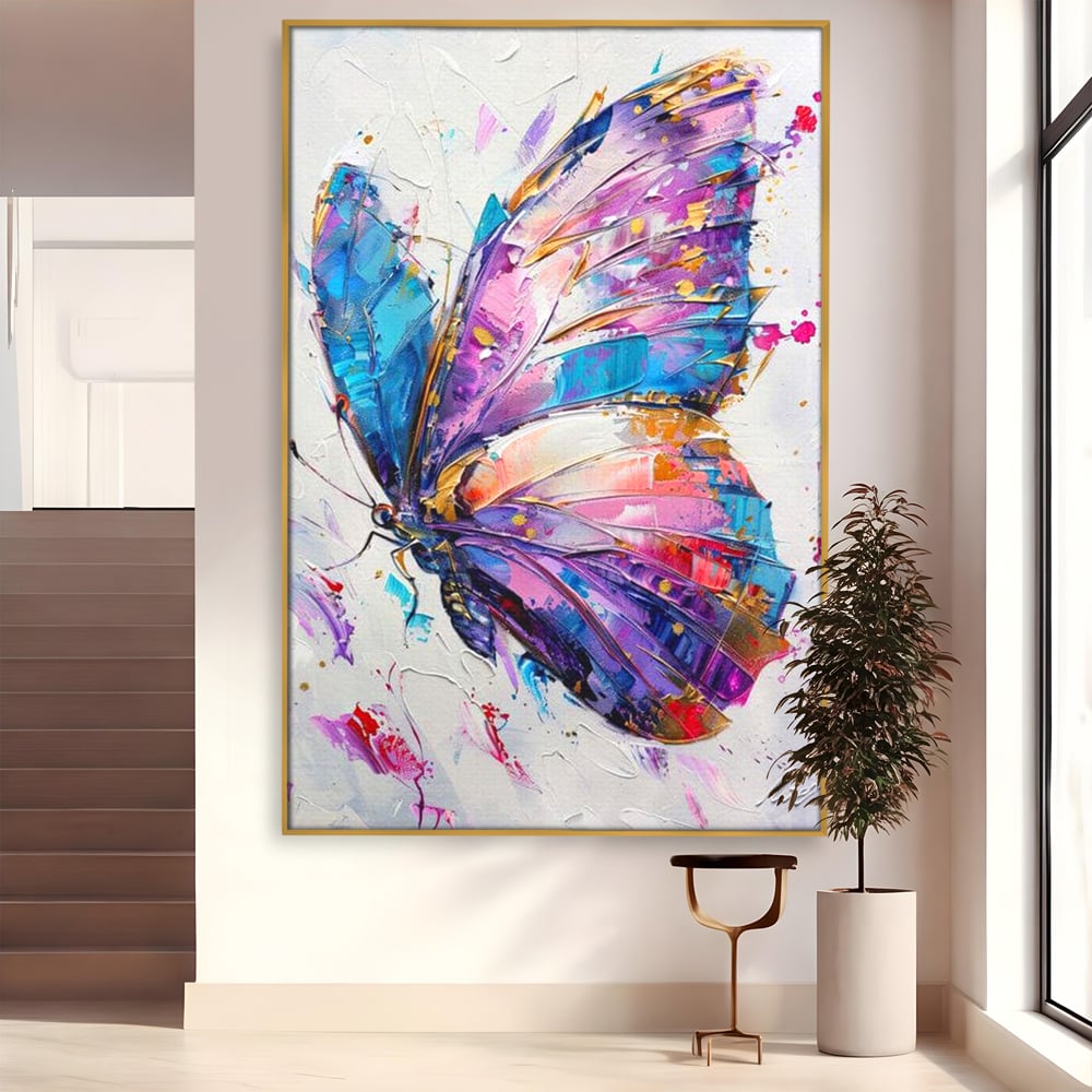 Tablou Canvas Premium, LuxCanva® M1139, Aripi de Ametist, Pastel, Violet, Vis, Aripi, Pictura, Fluture, Zbor, Arta Moderna, Abstract, Eleganta, Ametist, Birou, Living, Camera Copil
