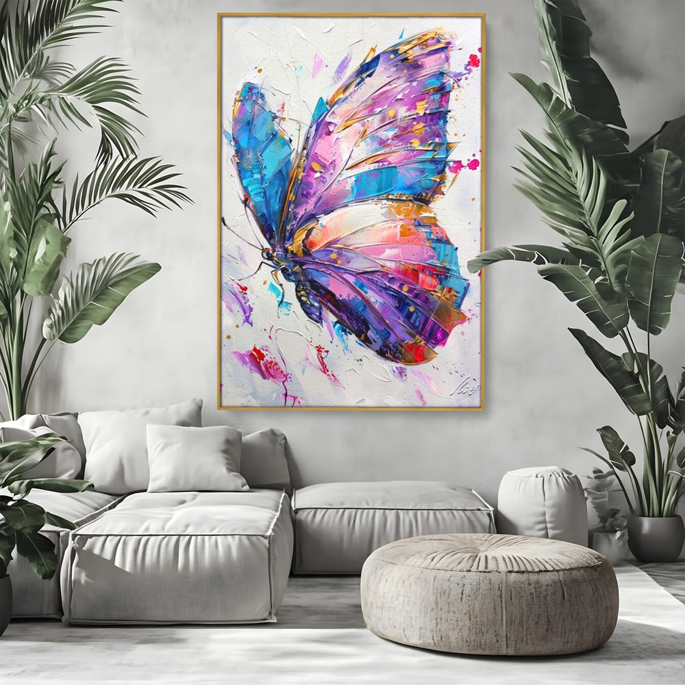 Tablou Canvas Premium, LuxCanva® M1139, Aripi de Ametist, Pastel, Violet, Vis, Aripi, Pictura, Fluture, Zbor, Arta Moderna, Abstract, Eleganta, Ametist, Birou, Living, Camera Copil
