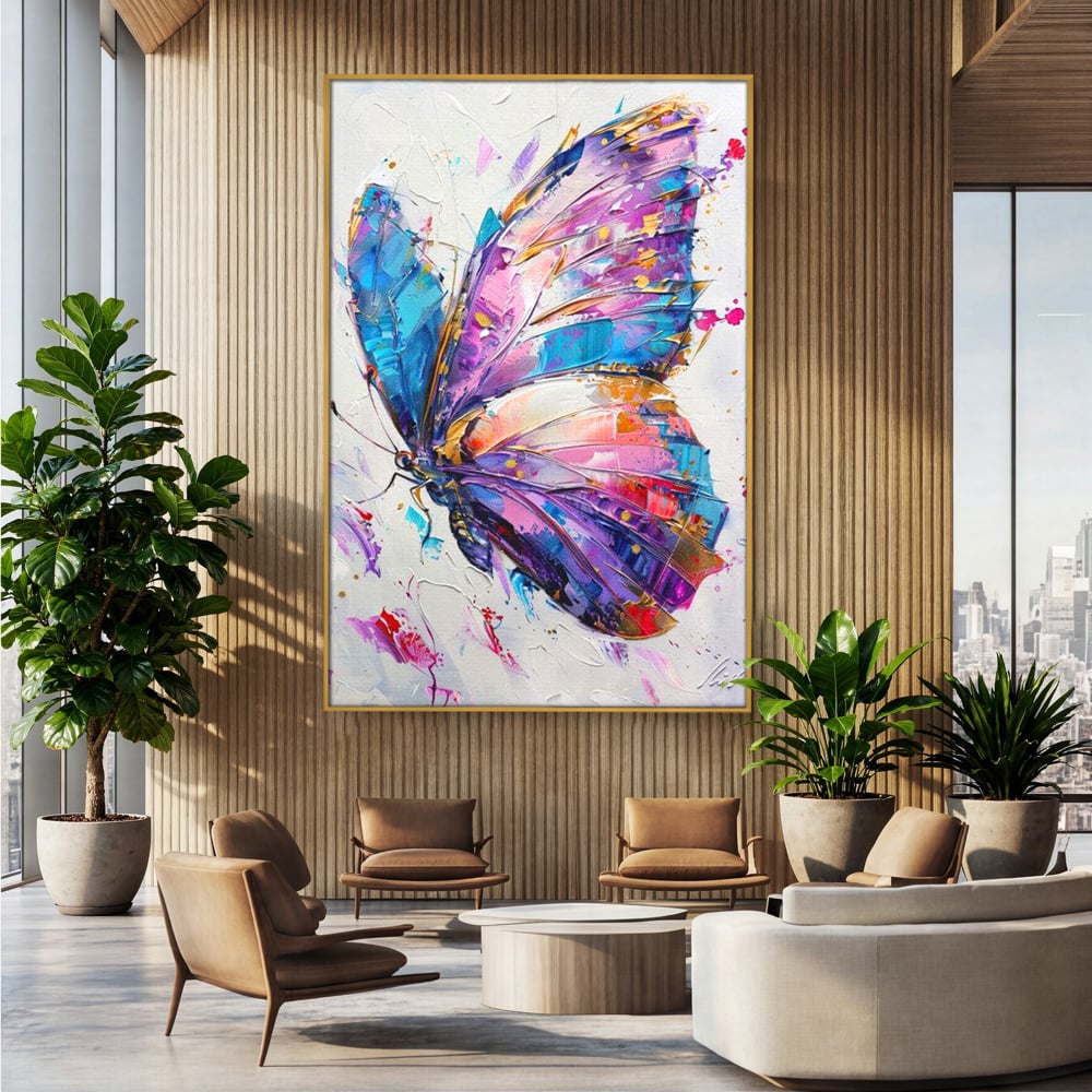 Tablou Canvas Premium, LuxCanva® M1139, Aripi de Ametist, Pastel, Violet, Vis, Aripi, Pictura, Fluture, Zbor, Arta Moderna, Abstract, Eleganta, Ametist, Birou, Living, Camera Copil