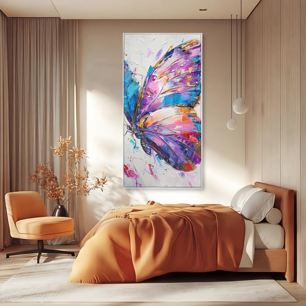 Tablou Canvas Premium, LuxCanva® M1139, Aripi de Ametist, Pastel, Violet, Vis, Aripi, Pictura, Fluture, Zbor, Arta Moderna, Abstract, Eleganta, Ametist, Birou, Living, Camera Copil