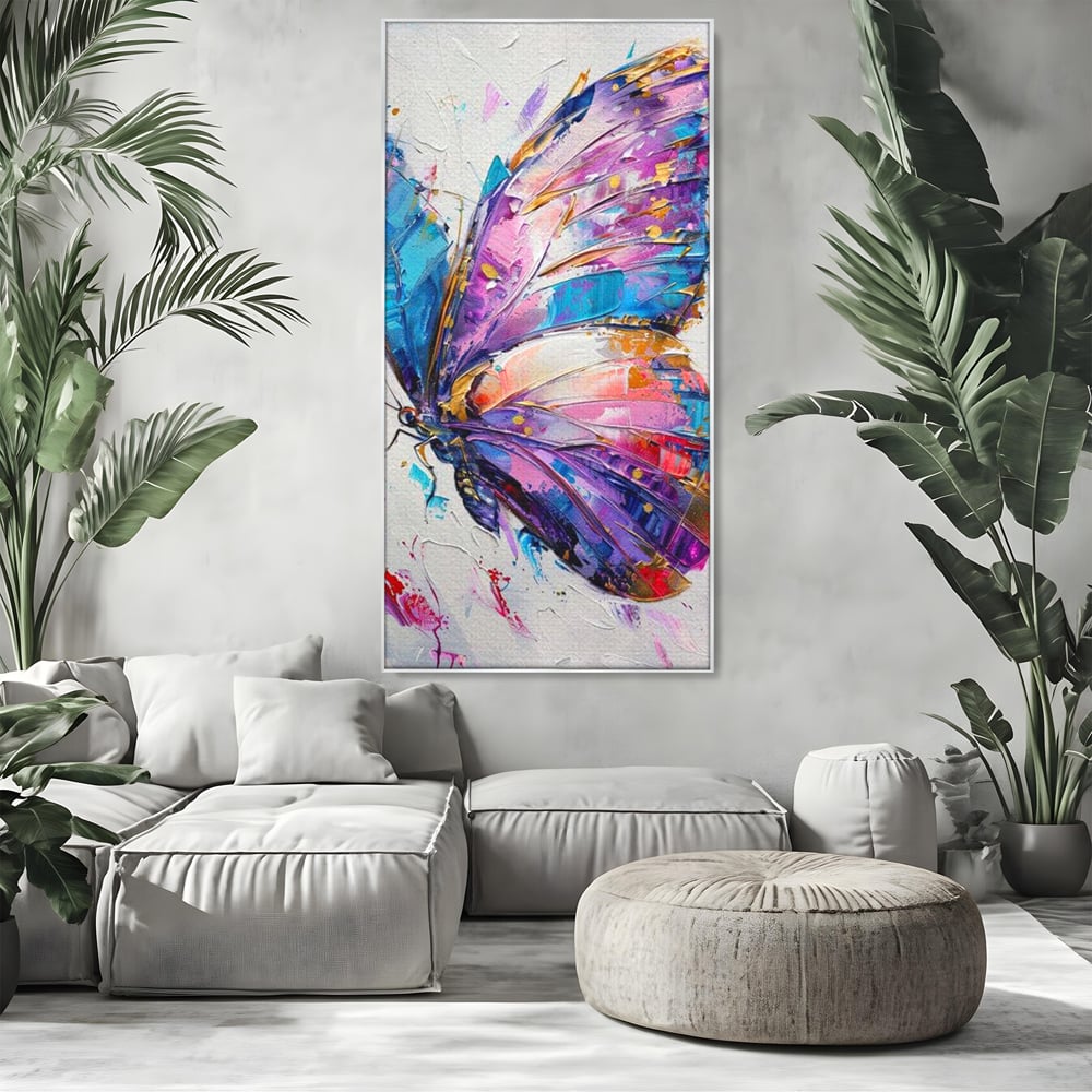 Tablou Canvas Premium, LuxCanva® M1139, Aripi de Ametist, Pastel, Violet, Vis, Aripi, Pictura, Fluture, Zbor, Arta Moderna, Abstract, Eleganta, Ametist, Birou, Living, Camera Copil