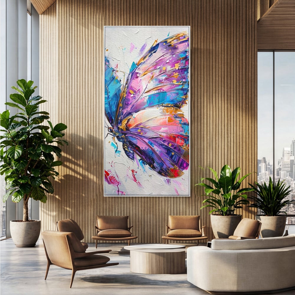 Tablou Canvas Premium, LuxCanva® M1139, Aripi de Ametist, Pastel, Violet, Vis, Aripi, Pictura, Fluture, Zbor, Arta Moderna, Abstract, Eleganta, Ametist, Birou, Living, Camera Copil