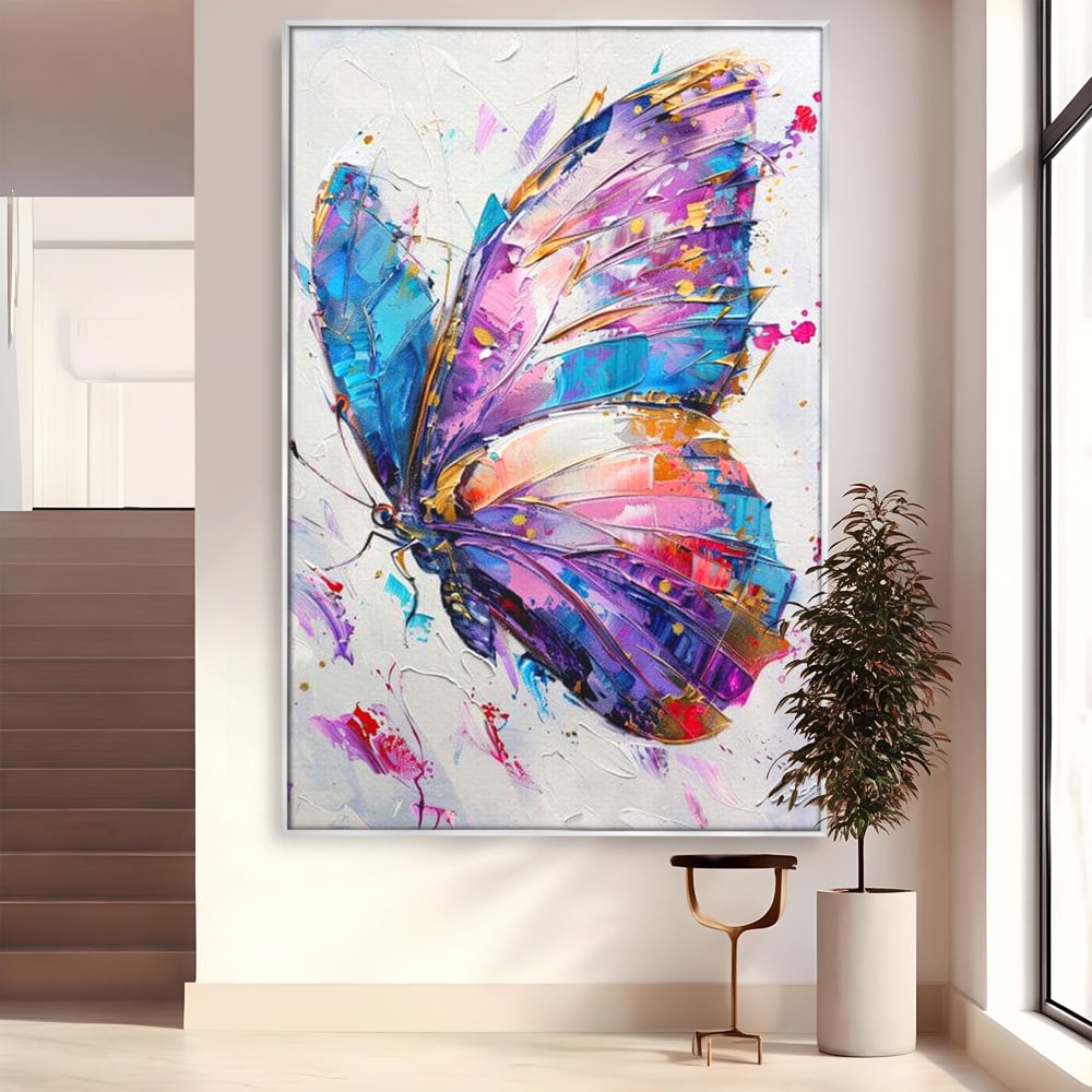 Tablou Canvas Premium, LuxCanva® M1139, Aripi de Ametist, Pastel, Violet, Vis, Aripi, Pictura, Fluture, Zbor, Arta Moderna, Abstract, Eleganta, Ametist, Birou, Living, Camera Copil