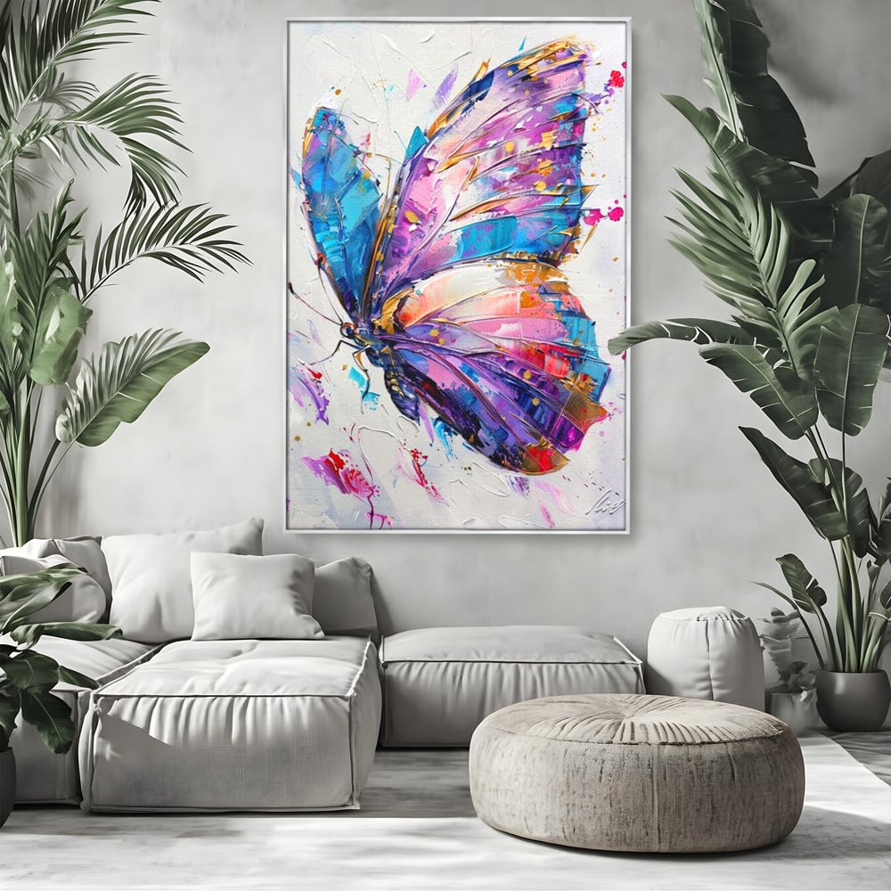 Tablou Canvas Premium, LuxCanva® M1139, Aripi de Ametist, Pastel, Violet, Vis, Aripi, Pictura, Fluture, Zbor, Arta Moderna, Abstract, Eleganta, Ametist, Birou, Living, Camera Copil