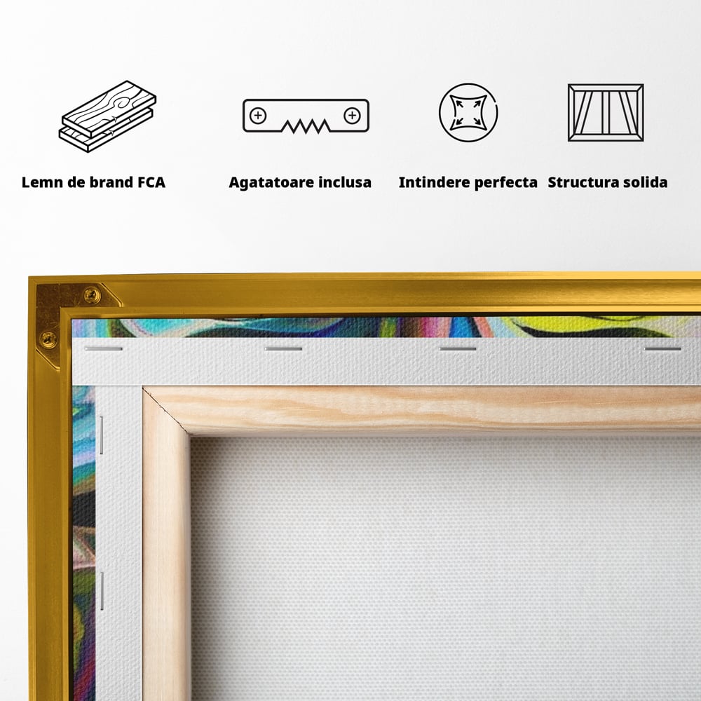 Leinwand Premium Canvas Wandkunst, LuxCanva® M1140, Labyrinth des Blicks, Portrait, Gesicht, Blick, Augen, Gesicht, Schmetterling, Abstrakte Kunst, Mehrfarbig, Transformation, Modern, Büro, Wohnen, Kinderzimmer