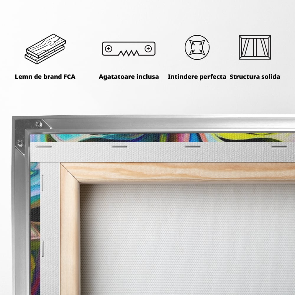 Leinwand Premium Canvas Wandkunst, LuxCanva® M1140, Labyrinth des Blicks, Portrait, Gesicht, Blick, Augen, Gesicht, Schmetterling, Abstrakte Kunst, Mehrfarbig, Transformation, Modern, Büro, Wohnen, Kinderzimmer