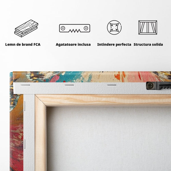 Leinwand Wandkunst Canvas Premium, LuxCanva® M1141, Herbst Schmetterling, Orange, Farbig, Farbig, Malerei, Moderne Kunst, Flügel, Schmetterling, Jahreszeit, Herbst, Spritzer, Urban, Büro, Wohnen, Kinderzimmer