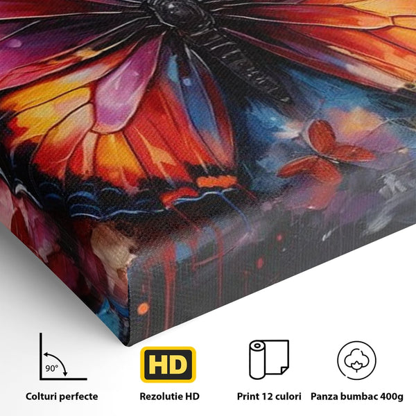 Leinwandbilder Premium, LuxCanva® M1142, Schmetterling Universum, Nacht, Dunkelheit, Degrade, Schmetterlinge, Insekten, Lebendige Farben, Traum, Fantastisch, Intensiv, Moderne Kunst, Büro, Wohnen, Kinderzimmer