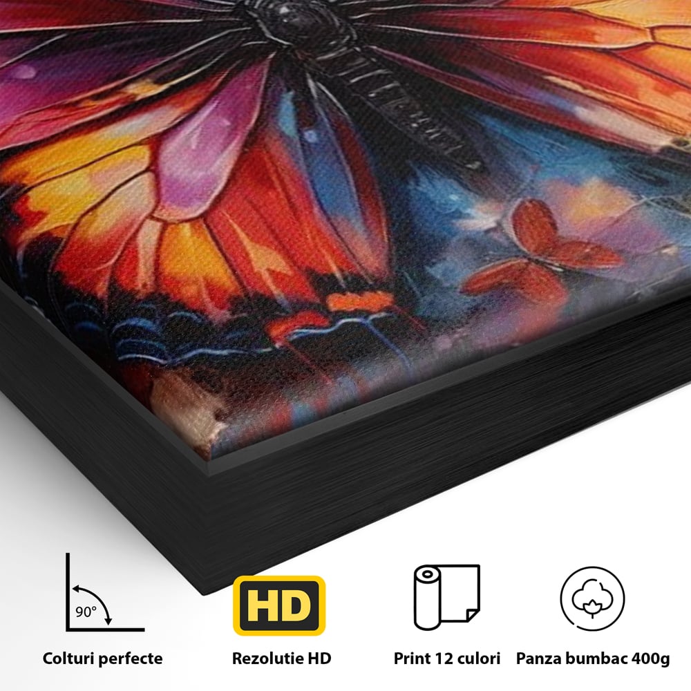 Leinwandbilder Premium, LuxCanva® M1142, Schmetterling Universum, Nacht, Dunkelheit, Degrade, Schmetterlinge, Insekten, Lebendige Farben, Traum, Fantastisch, Intensiv, Moderne Kunst, Büro, Wohnen, Kinderzimmer