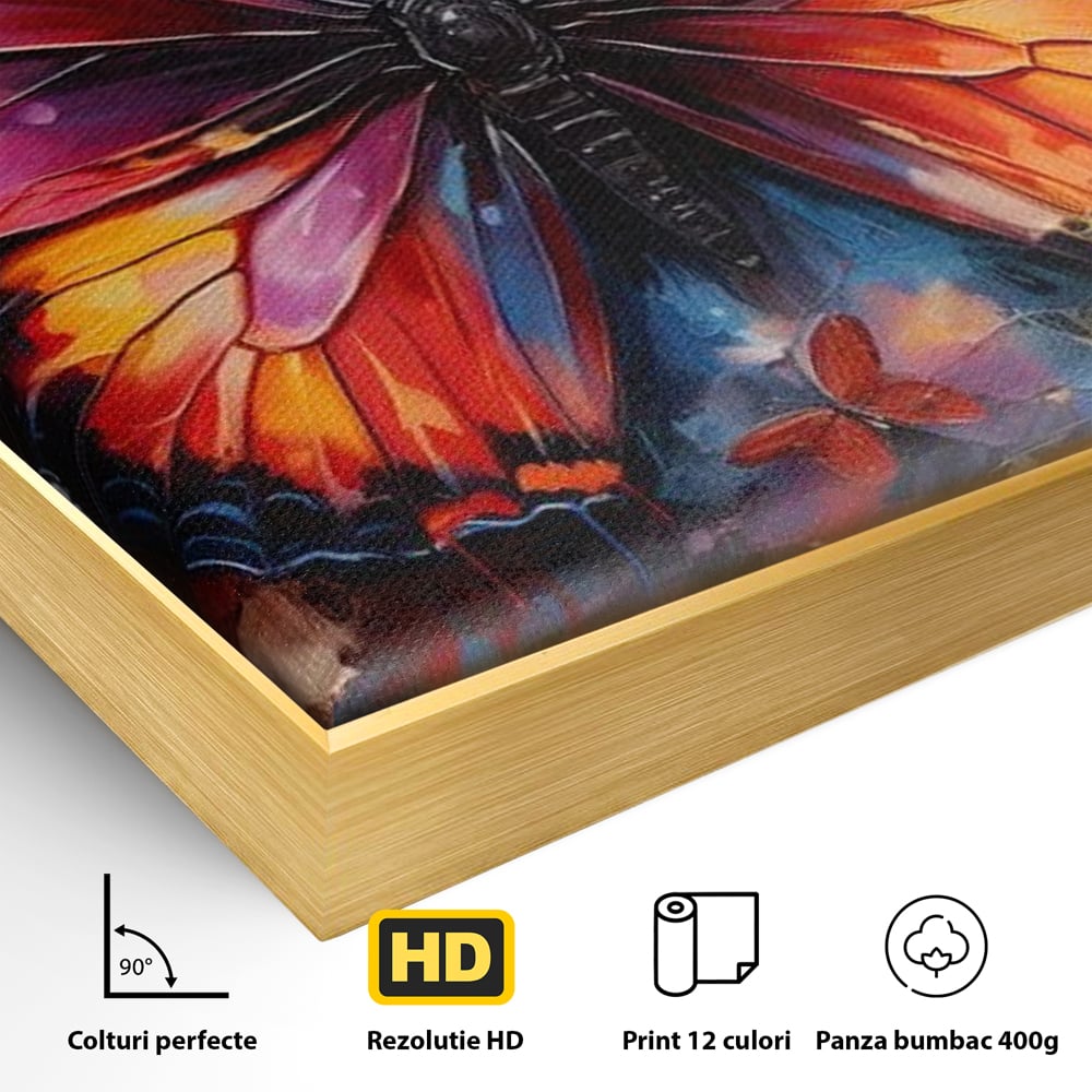 Leinwandbilder Premium, LuxCanva® M1142, Schmetterling Universum, Nacht, Dunkelheit, Degrade, Schmetterlinge, Insekten, Lebendige Farben, Traum, Fantastisch, Intensiv, Moderne Kunst, Büro, Wohnen, Kinderzimmer