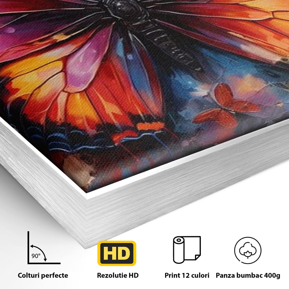 Leinwandbilder Premium, LuxCanva® M1142, Schmetterling Universum, Nacht, Dunkelheit, Degrade, Schmetterlinge, Insekten, Lebendige Farben, Traum, Fantastisch, Intensiv, Moderne Kunst, Büro, Wohnen, Kinderzimmer