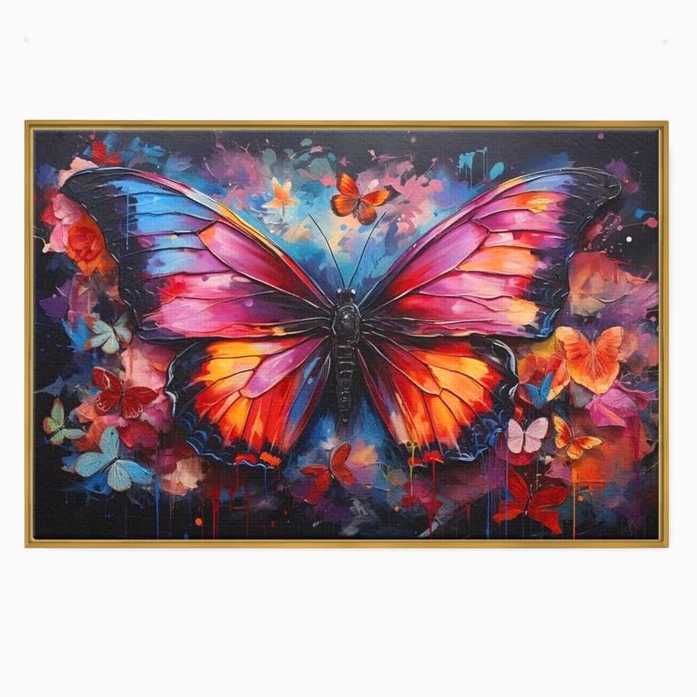 Leinwandbilder Premium, LuxCanva® M1142, Schmetterling Universum, Nacht, Dunkelheit, Degrade, Schmetterlinge, Insekten, Lebendige Farben, Traum, Fantastisch, Intensiv, Moderne Kunst, Büro, Wohnen, Kinderzimmer